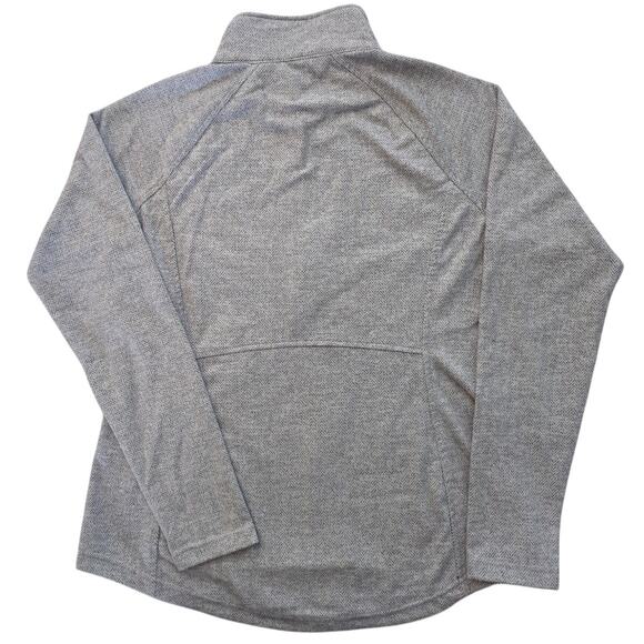 Kyodan Outdoor Gray & White Herringbone 1/4 Zip Tailored Pullover Womens Size L - Picture 5 of 6